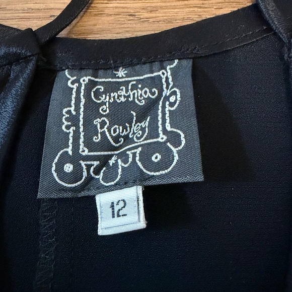 Cynthia Rowley Y2K vintage 90s Black slip Dress size 12 Silk Satin - Picture 7 of 7